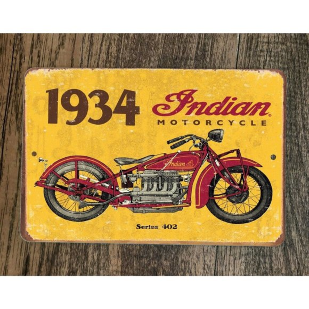1934 Series 402 Indian Motorcycle 8x12 Metal Wall‎ Sign Poster